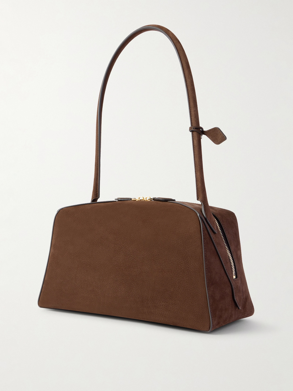 Le Bulldog Medium Nubuck Shoulder Bag - Brown