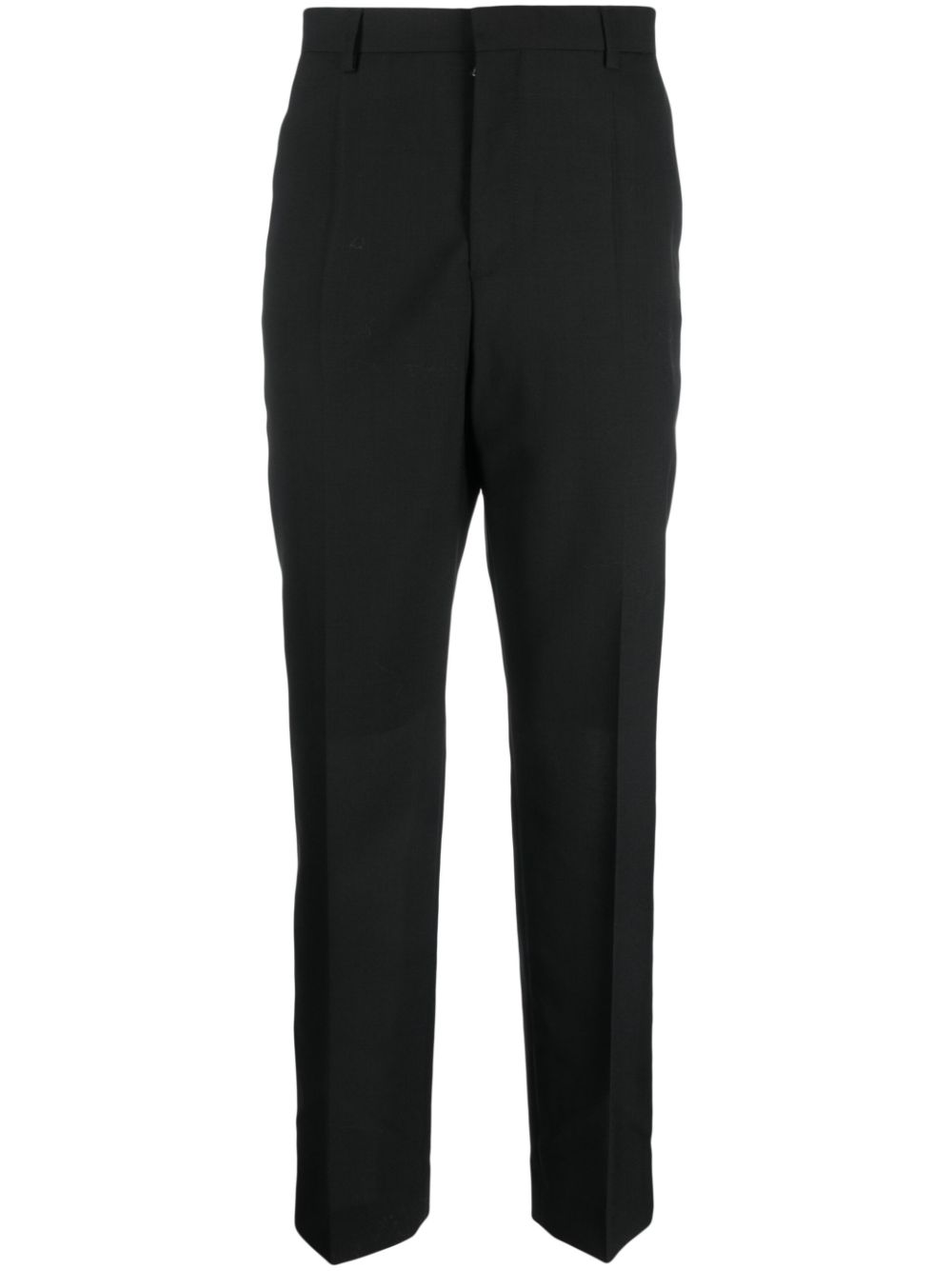 Straight-leg virgin-wool trousers - Black