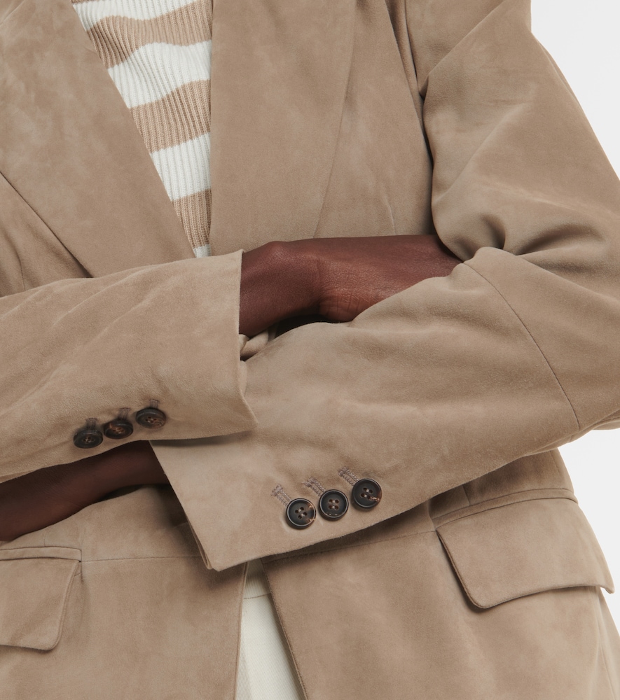 Embellished suede blazer