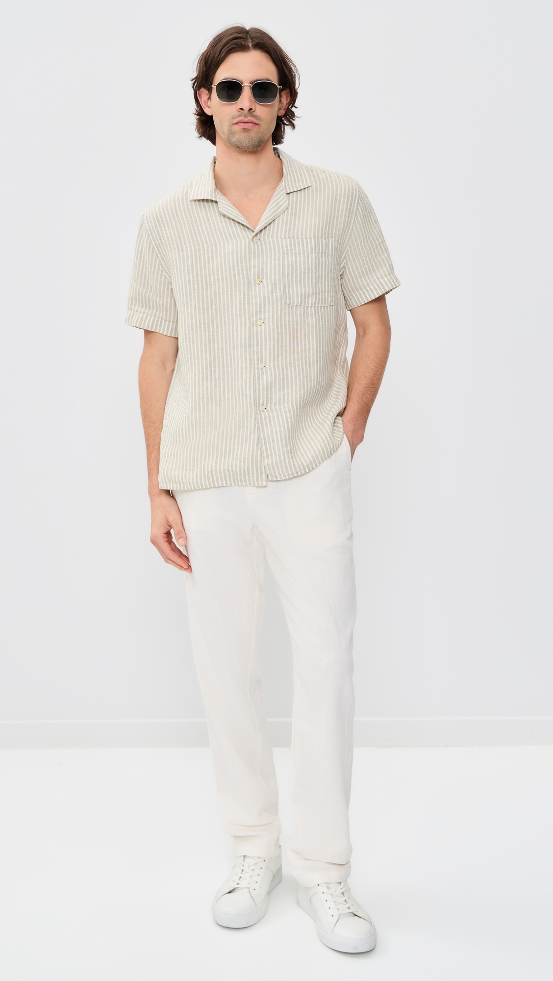 Striped Linen Camp Shirt Saltlines
