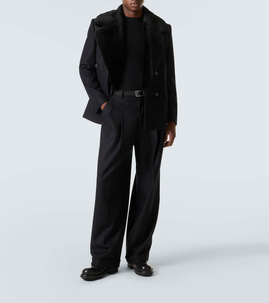 Virgin wool wide-leg pants