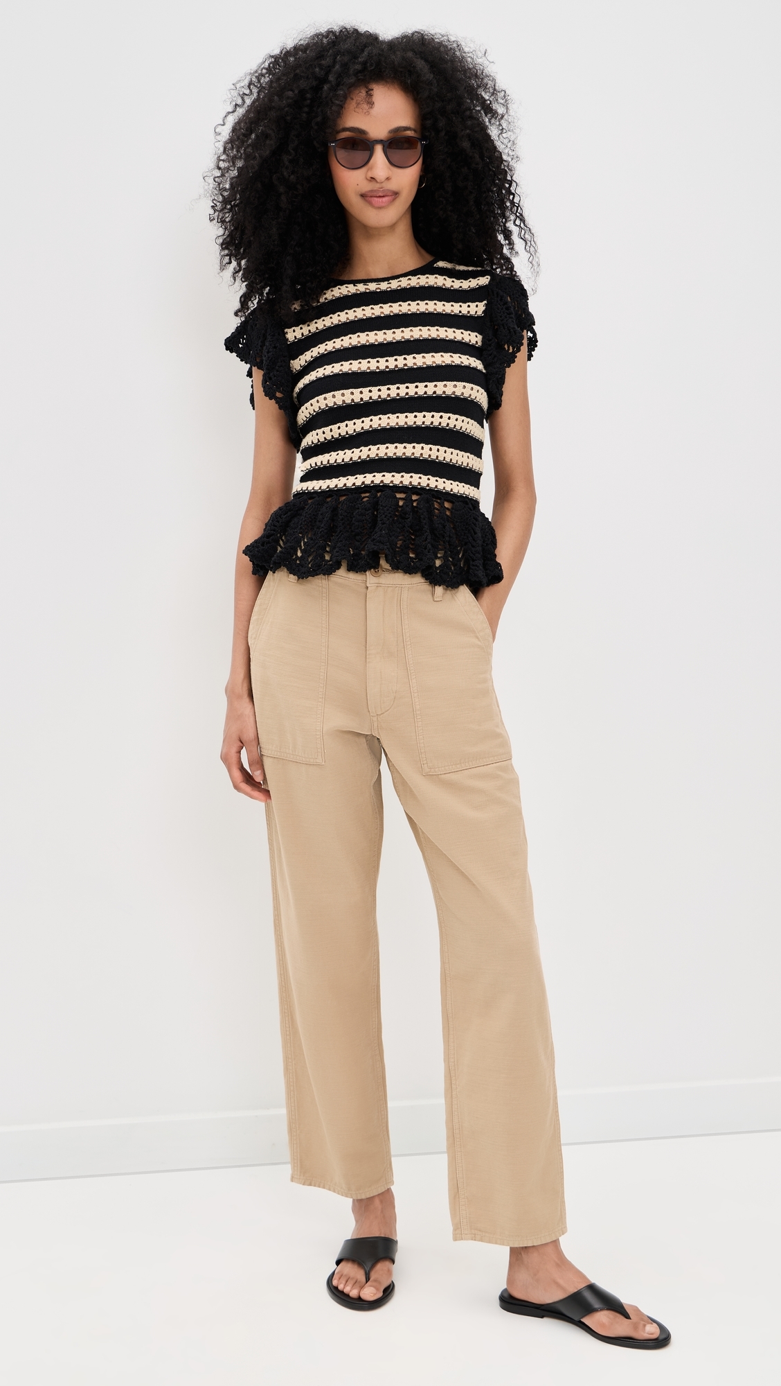 Coen Top Black Oat Stripe