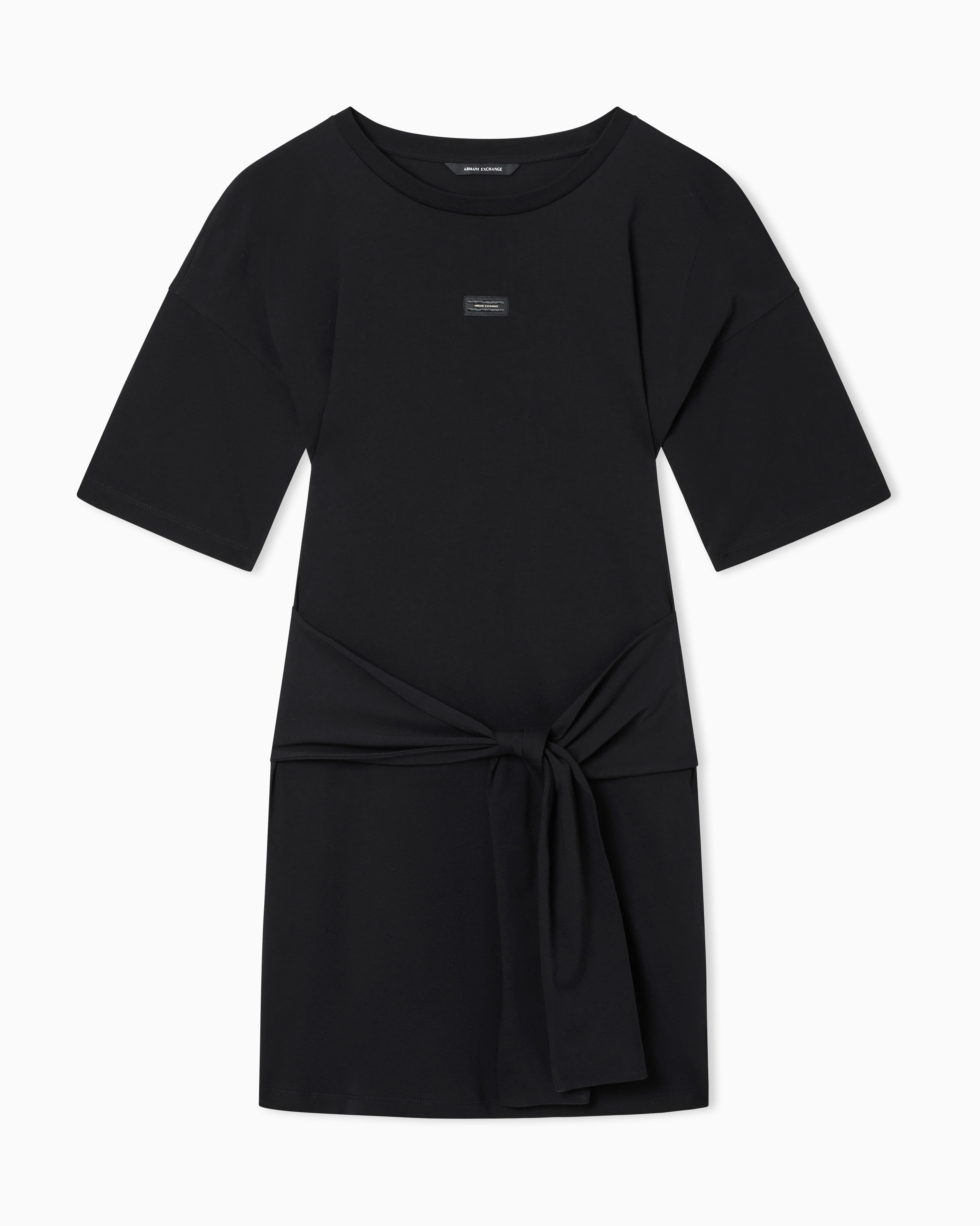 Short Cotton Jersey Dress with Side Knot