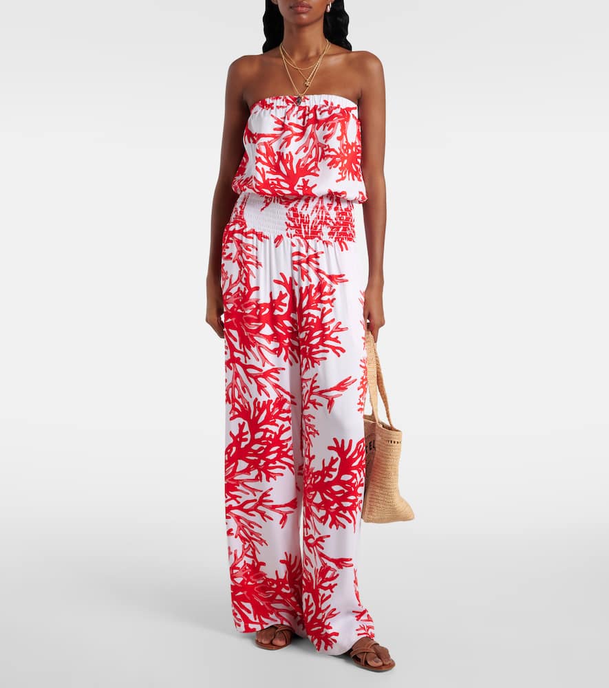 Melissa Odabash Naomi printed strapless jumpsuit
