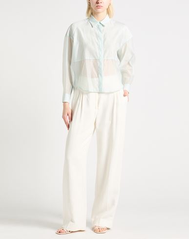 Woman Shirt Sky blue Size 2 Cotton, Silk