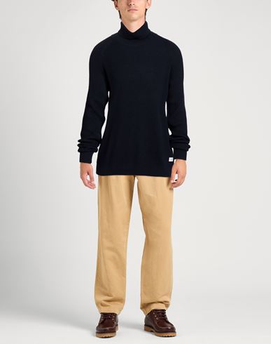Man Turtleneck Navy Size L Acrylic, Cotton