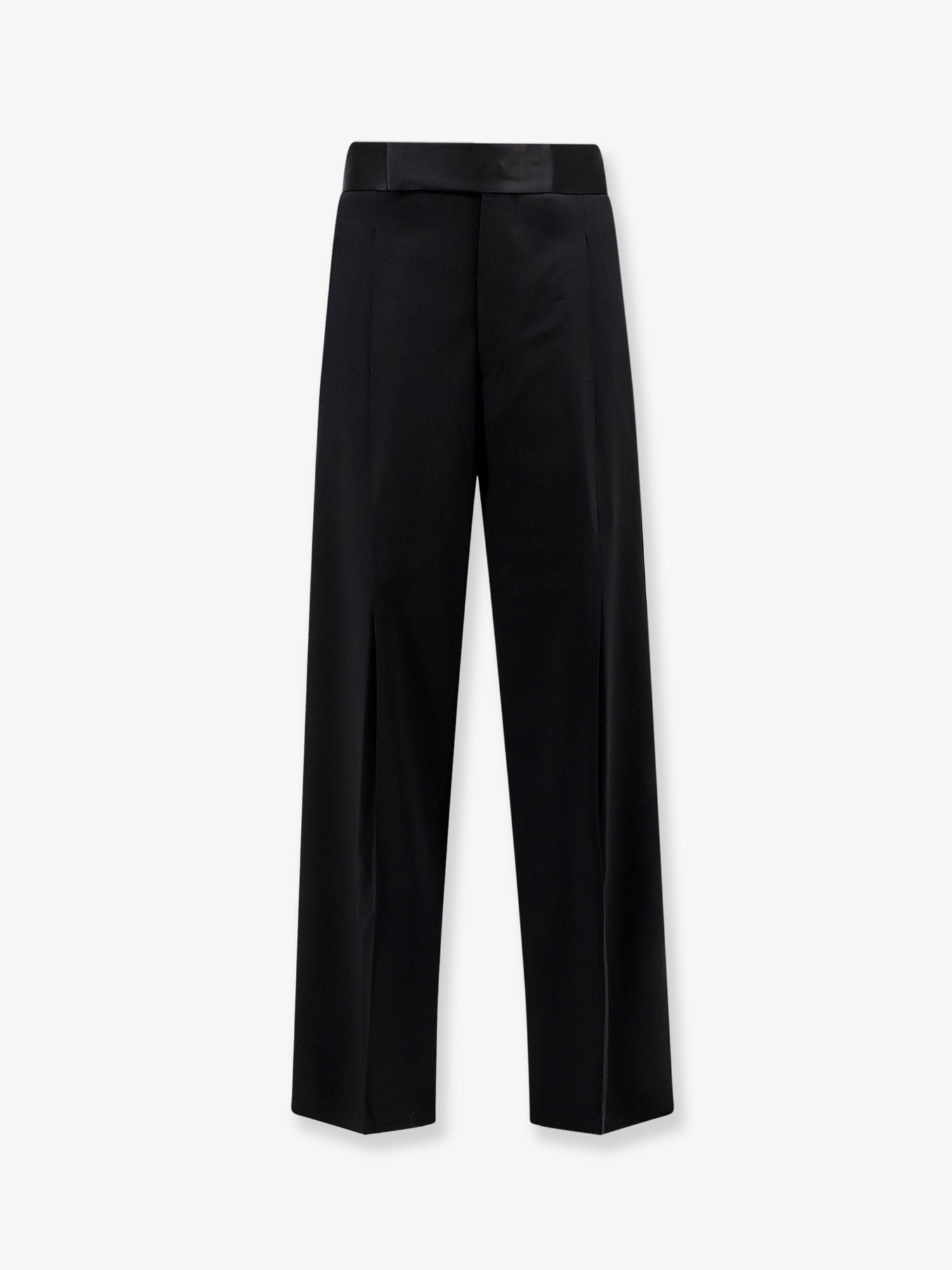 Pure Wool Tailored Trousers — Black