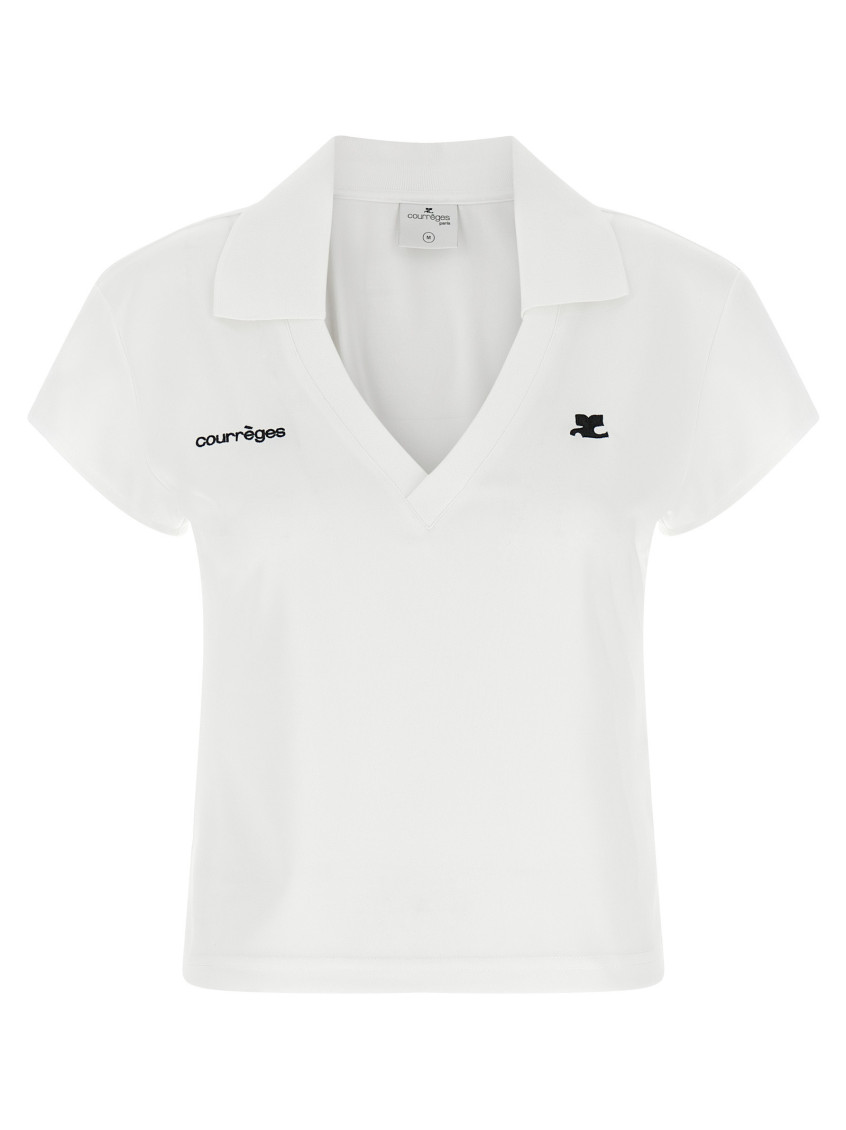 White Sports Cropped T-shirt