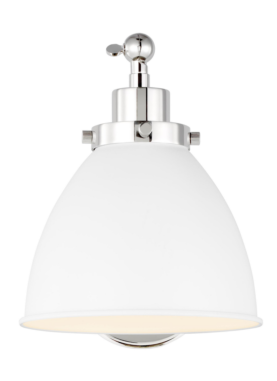 Visual Comfort Studio Wellfleet Wall Sconce in Matte White And Polished Nickel by Chapman & Myer