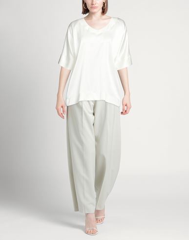 Woman Top White Size 10 Silk, Elastane
