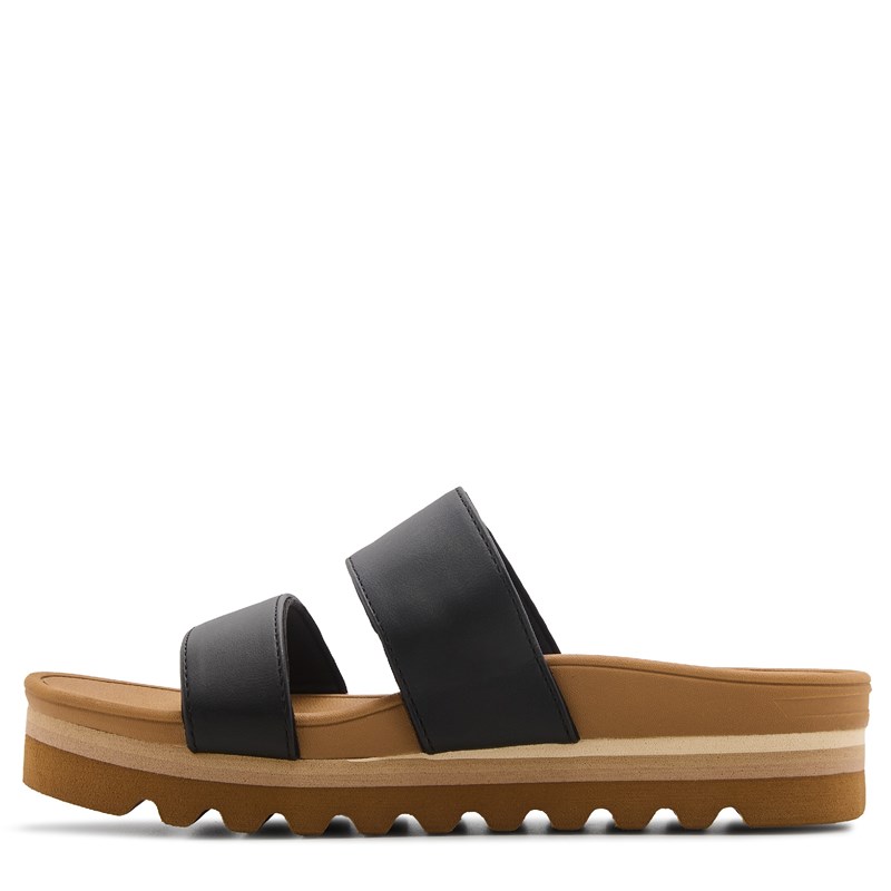Women's Banded Horizon Hi Slide Sandals (Black/Tan)