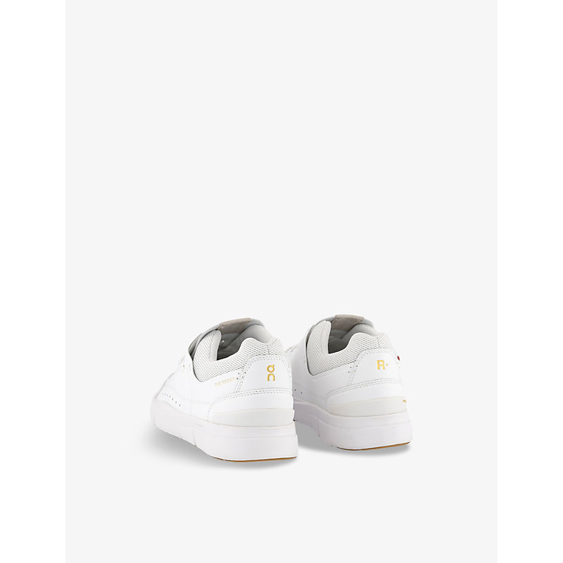 Mens White Gum The Roger Centre Court Faux-leather Low-top Trainers