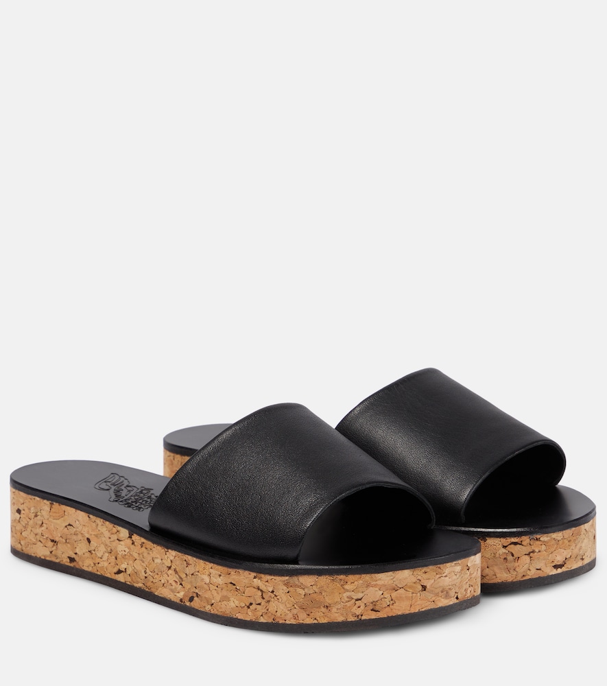 Ancient Greek Sandals Pantoletten Taygete aus Kork und Leder