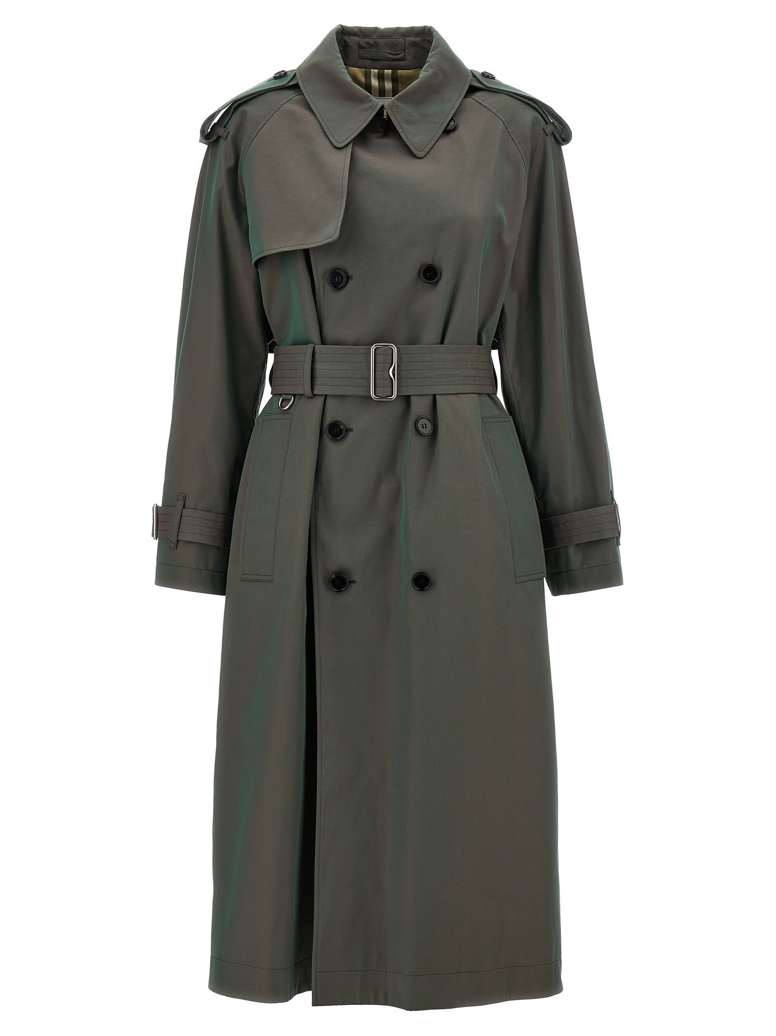 Long Iridescent Trench Coat