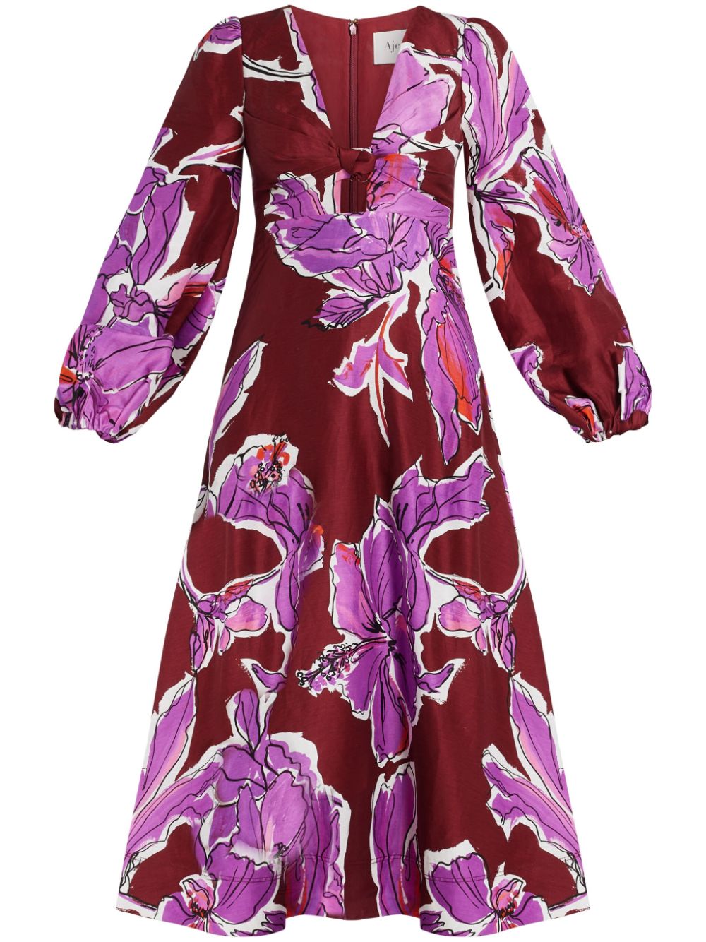 Inflorescence midi dress - Red