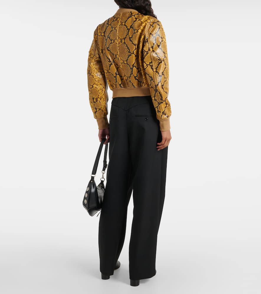 Cerem snake-effect leather bomber jacket