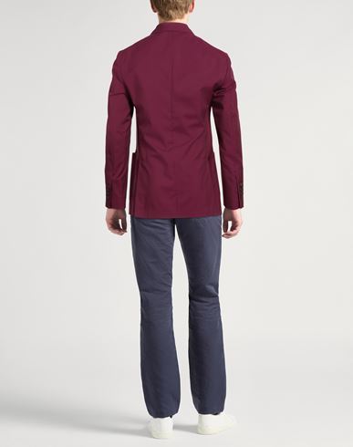Man Blazer Burgundy Size 38 Virgin Wool, Cotton, Silk
