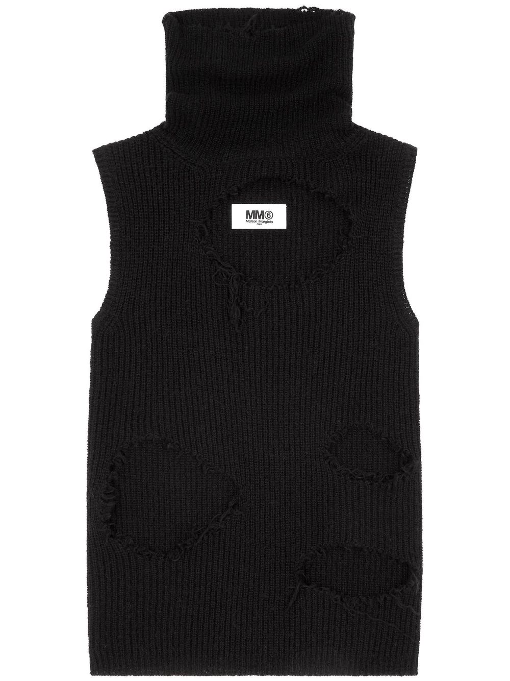 Cut-out detailing high-neck top - Black