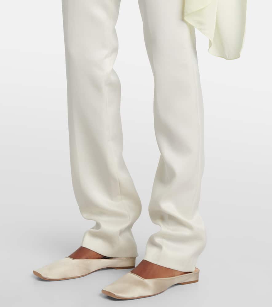 Lucia high-rise wool and silk slim pants
