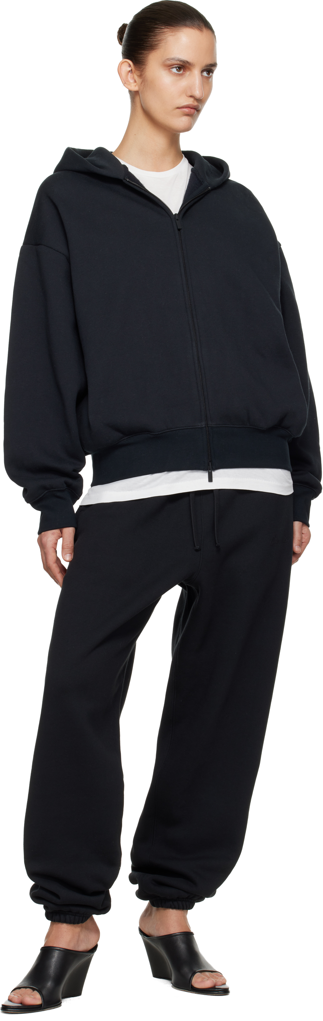 Black Classic Zip-Up Hoodie