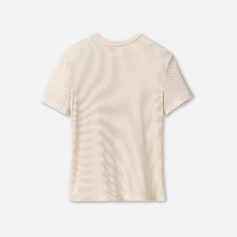 ® Women's Miriam Baby Tee Rib LENZINGu2122 ECOVEROu2122 Viscose Blend Tops in Nimbus