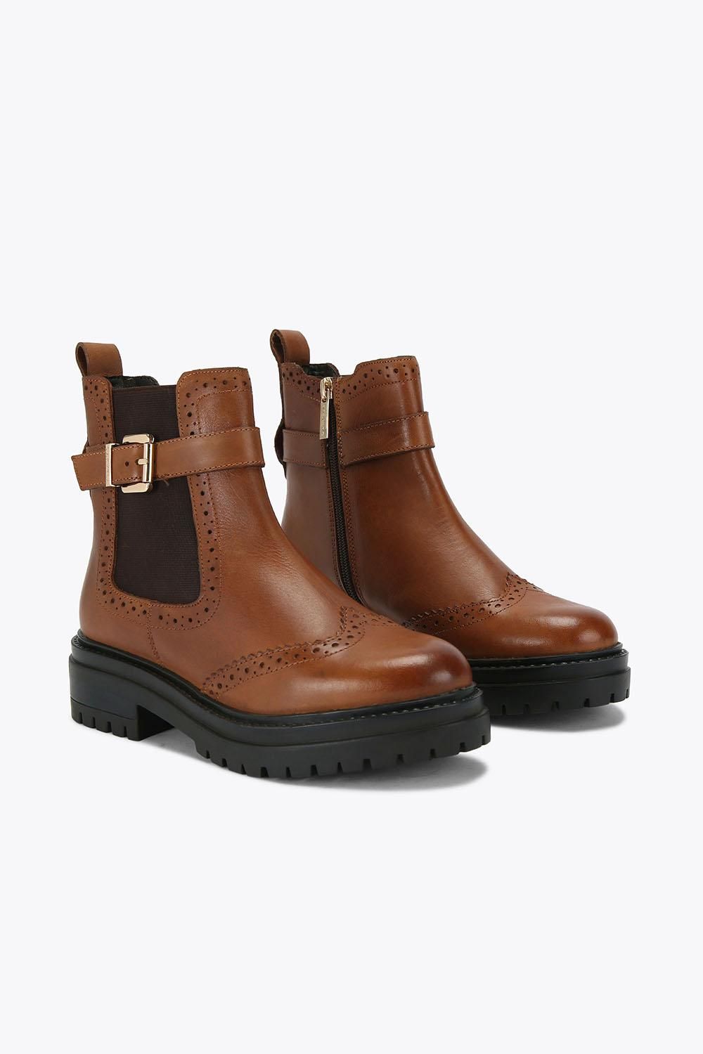 Carvela 'headline Brogue' Leather Boots In Tan