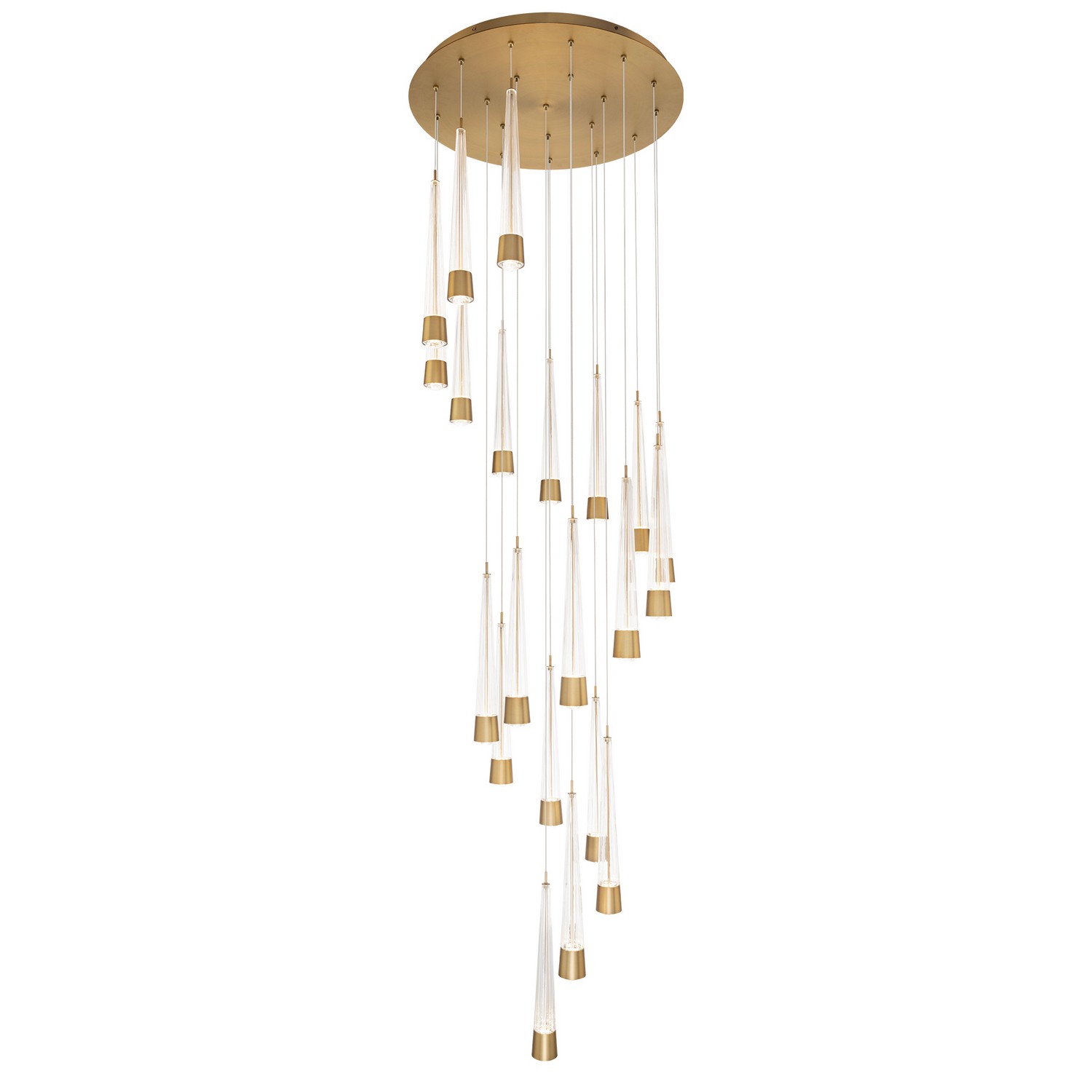 Aged Brass LED Chandelier from the Quill Collection