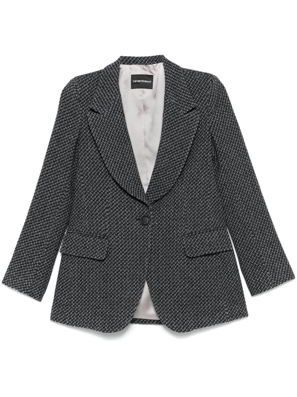 Single-breasted knitted blazer - Grey