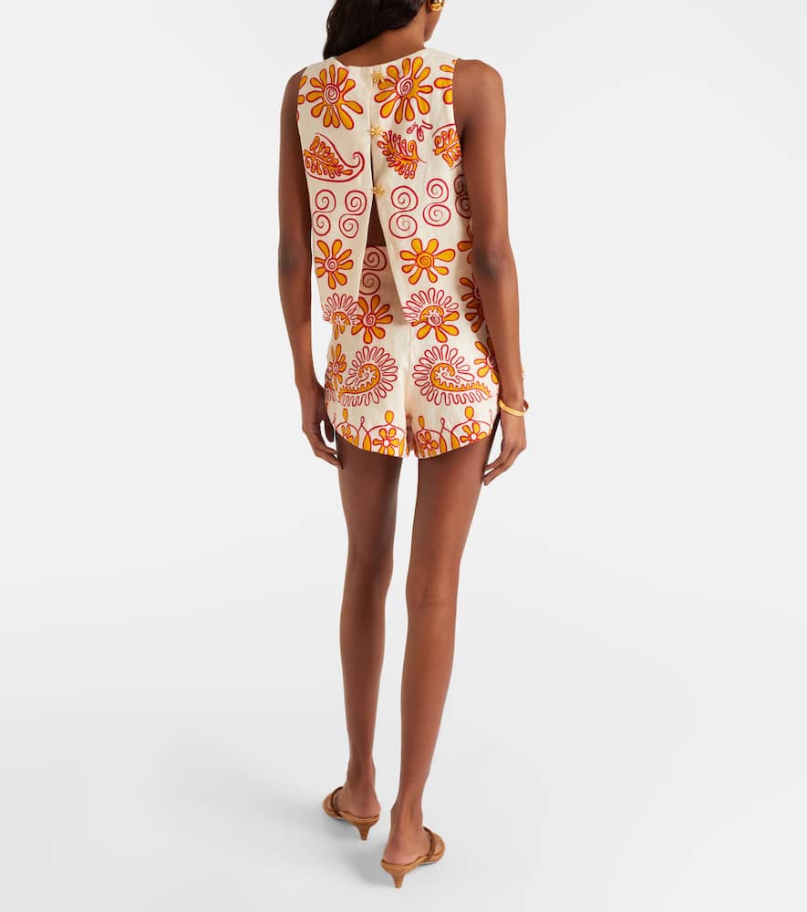 Bahamas printed linen shorts