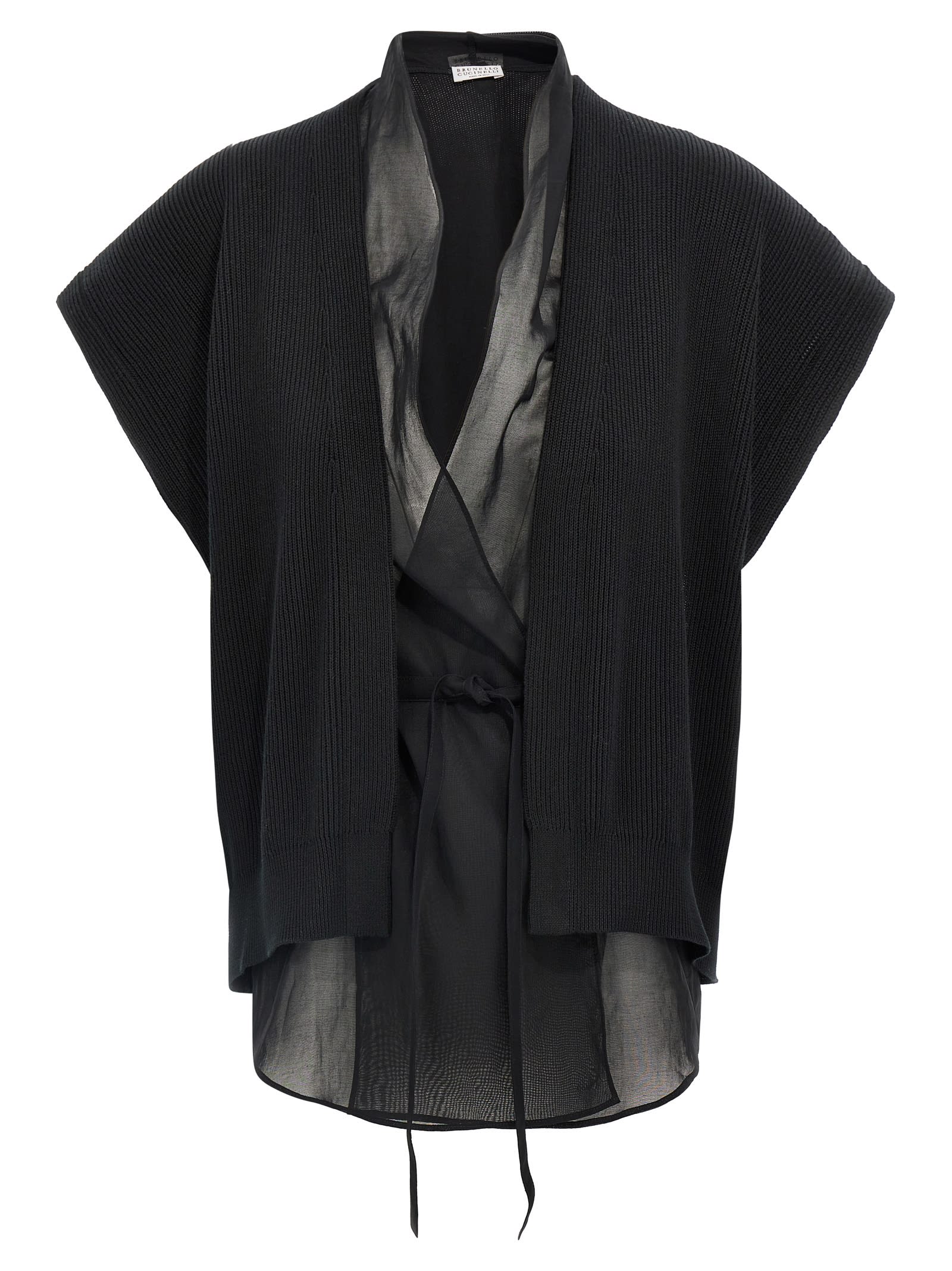 Monili-detail cardigan - Black