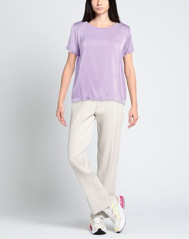 Woman Top Lilac Size S Silk, Lycra