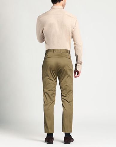 Man Pants Military green Size 34 Cotton, Elastane