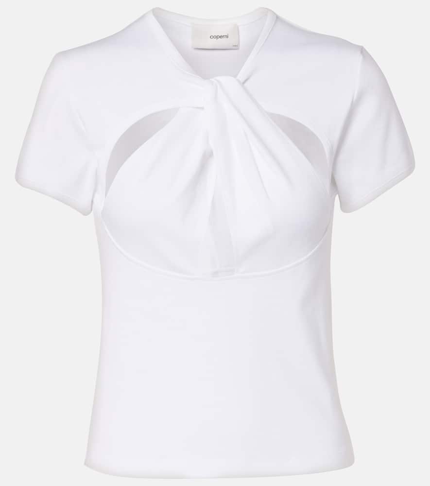 Cutout cotton T-shirt