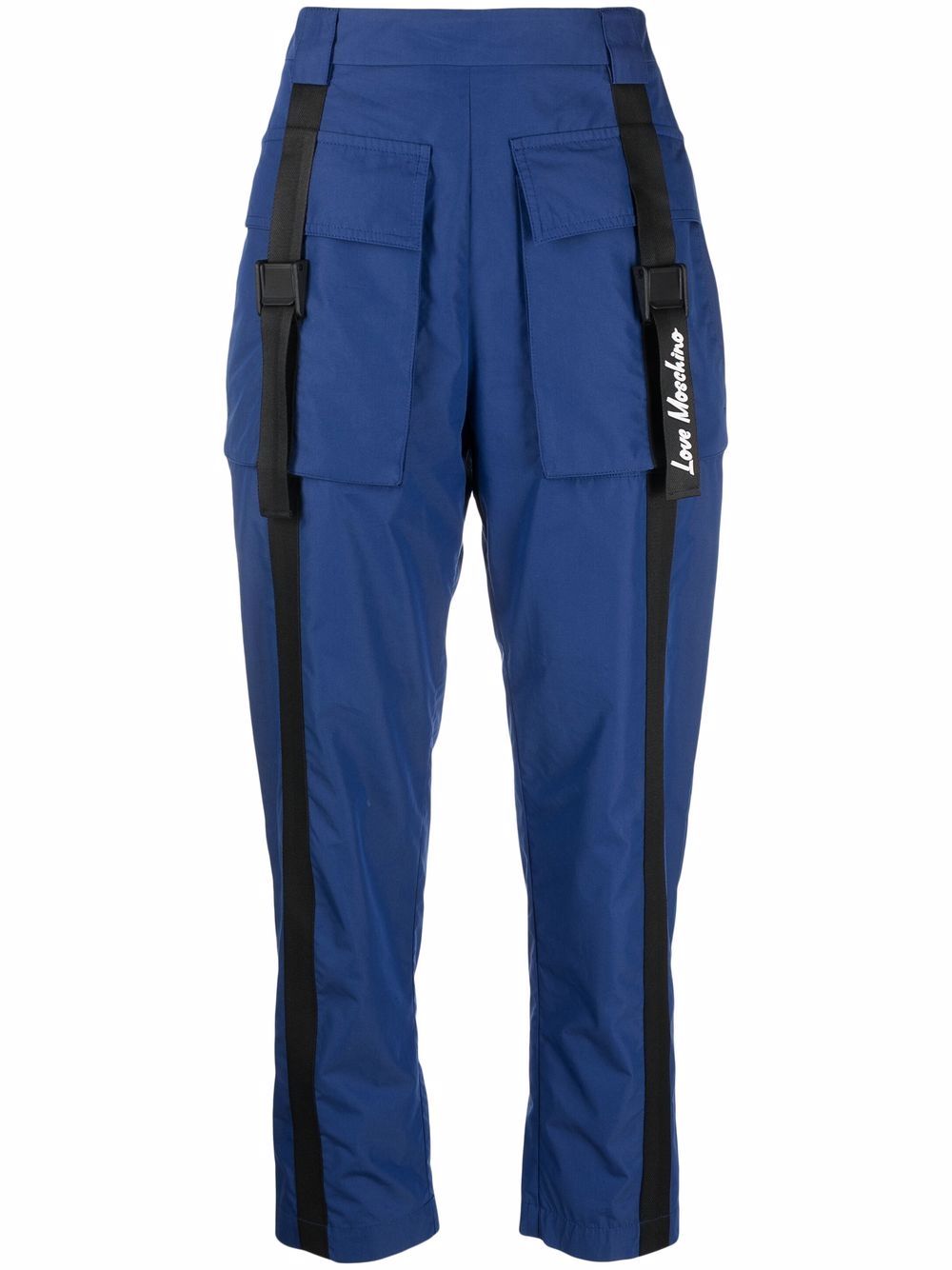 Cropped cargo trousers - Blue