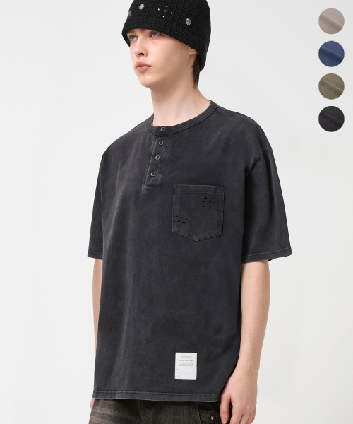 Bookle Collar Half Sleeve Cardigan Knit_PURE BLACK