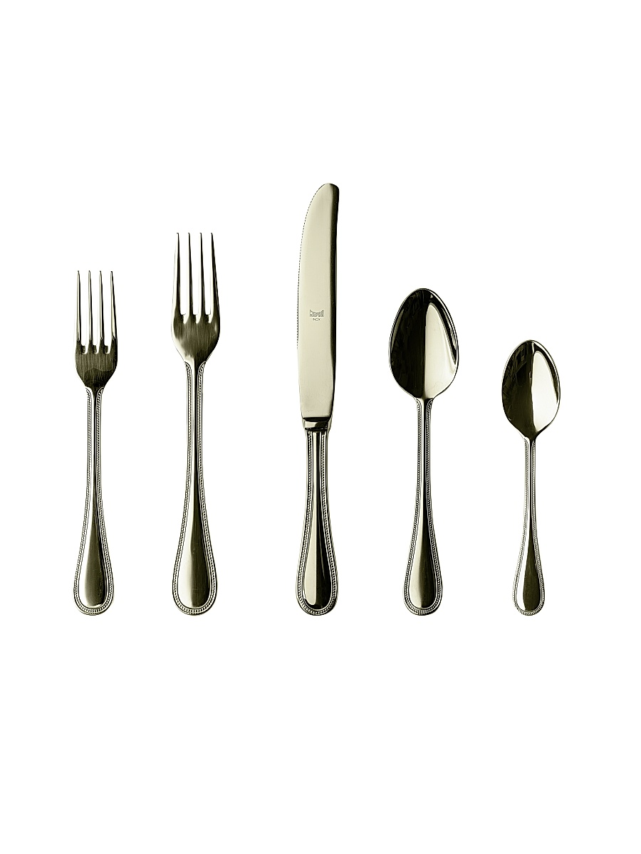 Perla Champagne 5-Piece Flatware Set - Silver