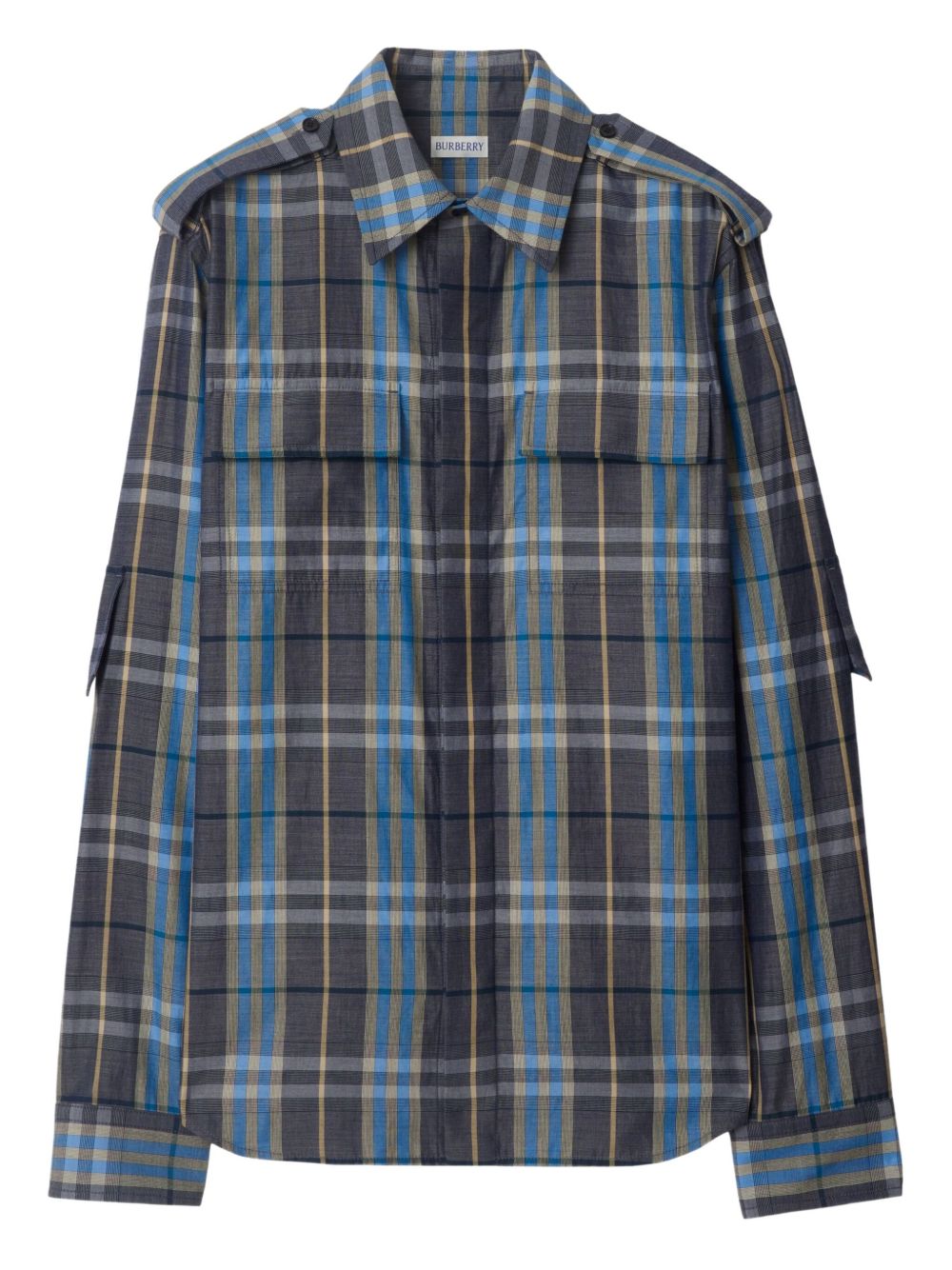 Checked cotton shirt - Blue