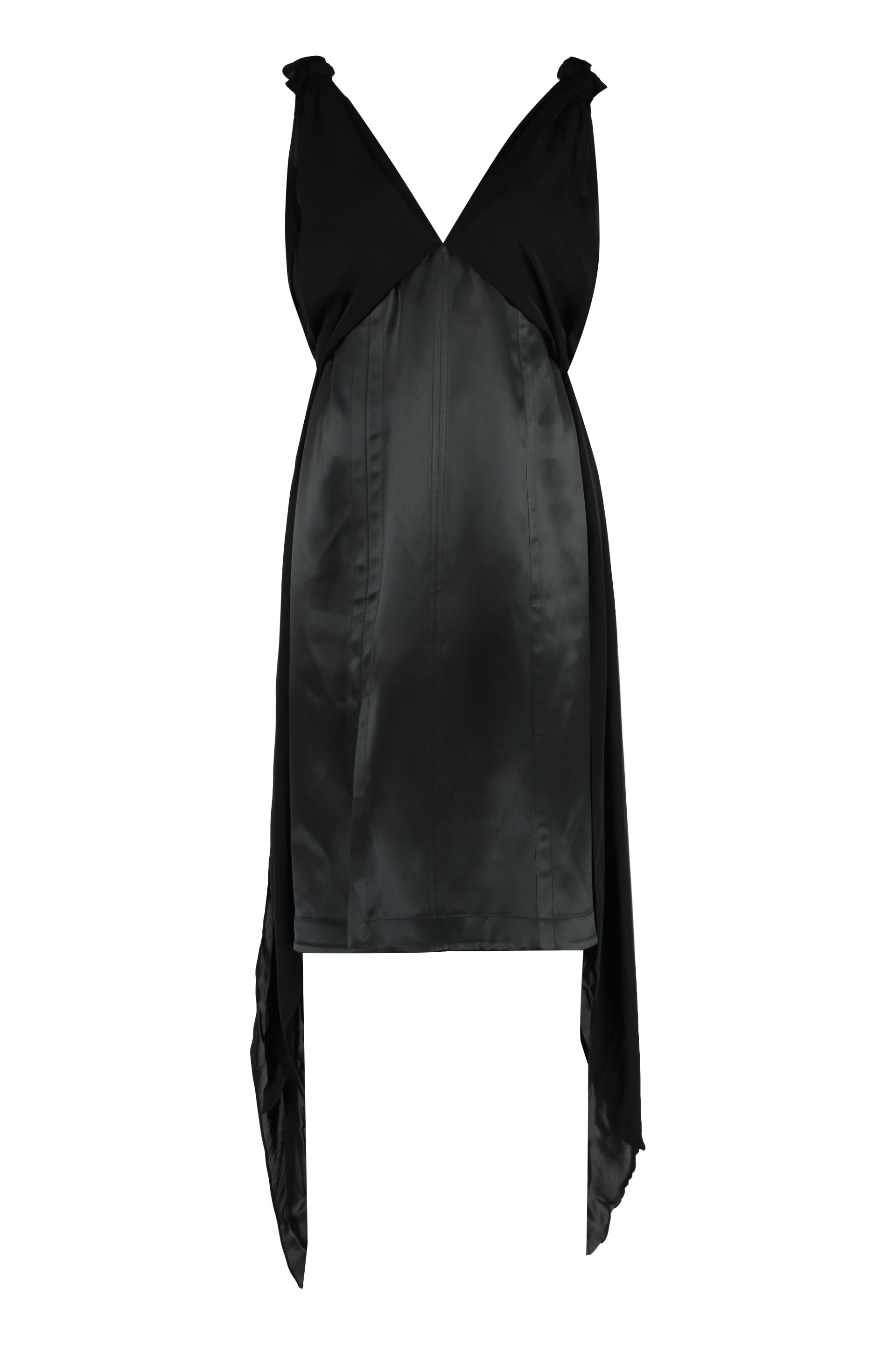 Fluid Silk Midi Dress with Knot Detail