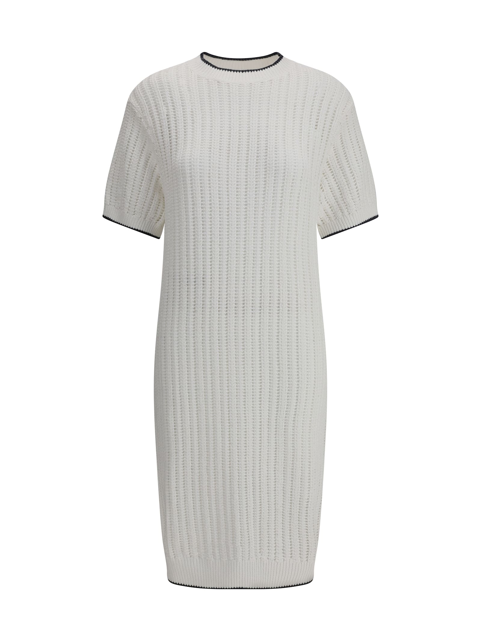 Monili-embellished knitted dress - White
