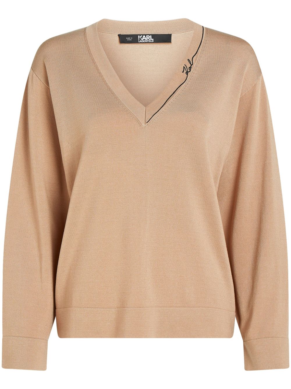 Signature V-neck jumper - Neutrals