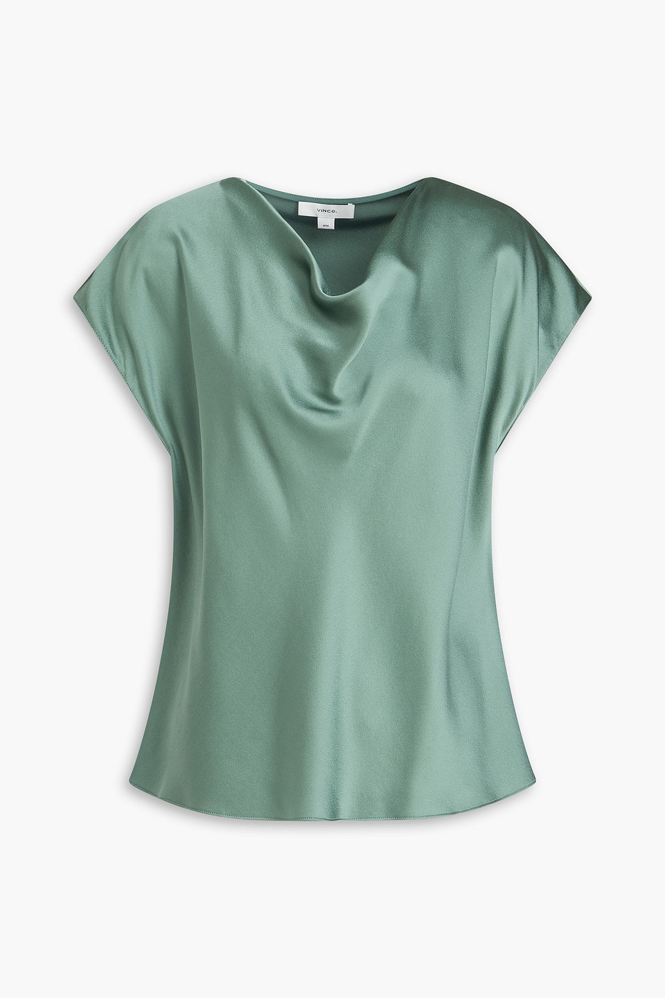 Silk-satin crepe top - Green - L