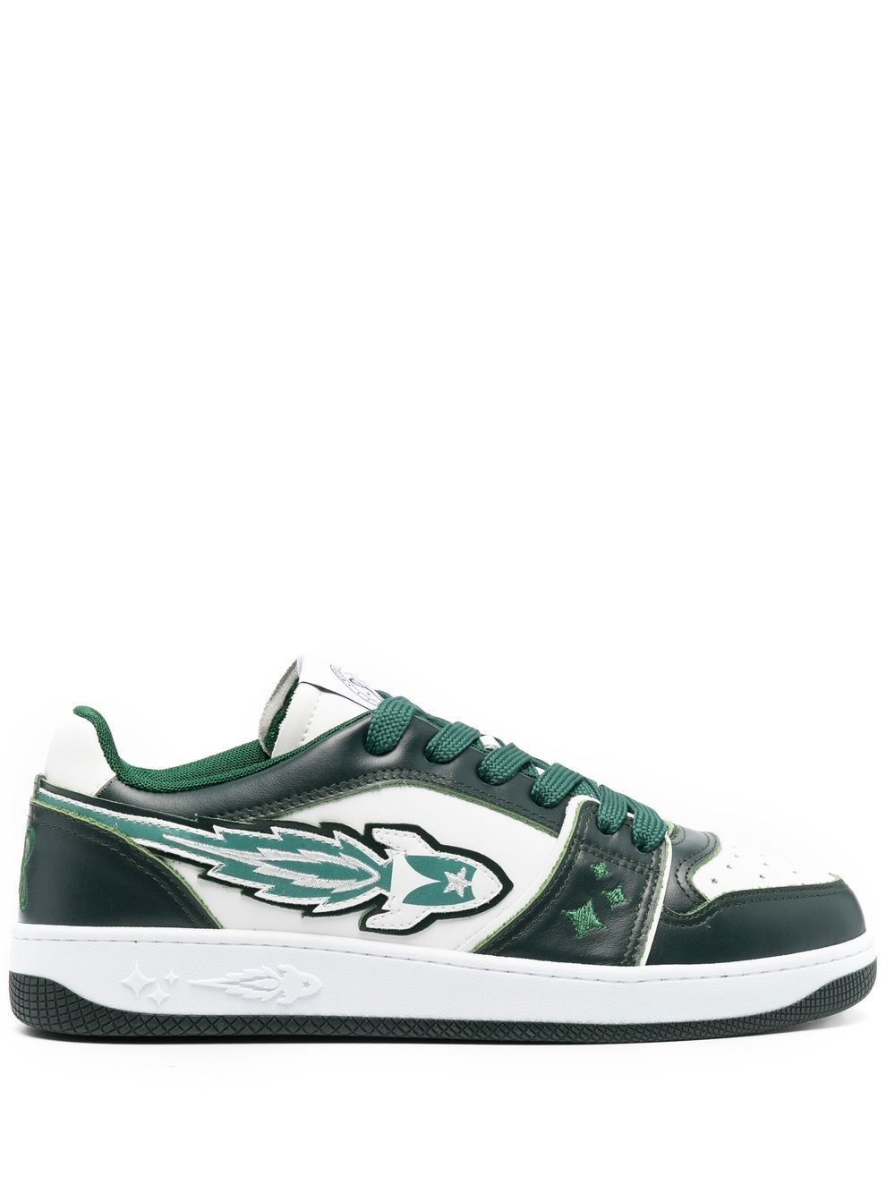 Rocket M panelled lace-up sneakers - White