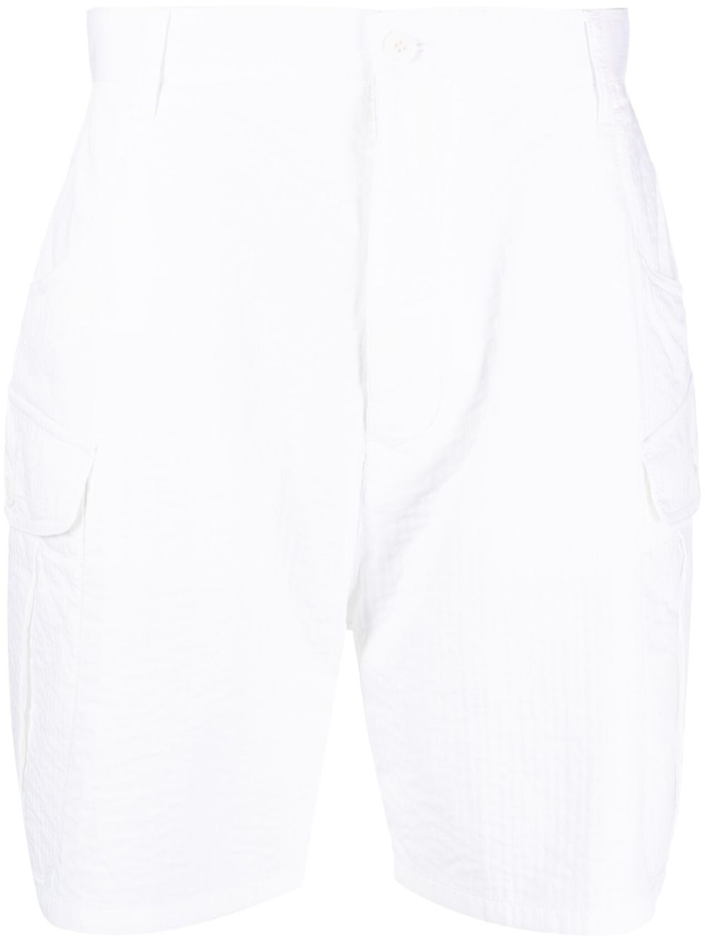 Seersucker cargo shorts - White