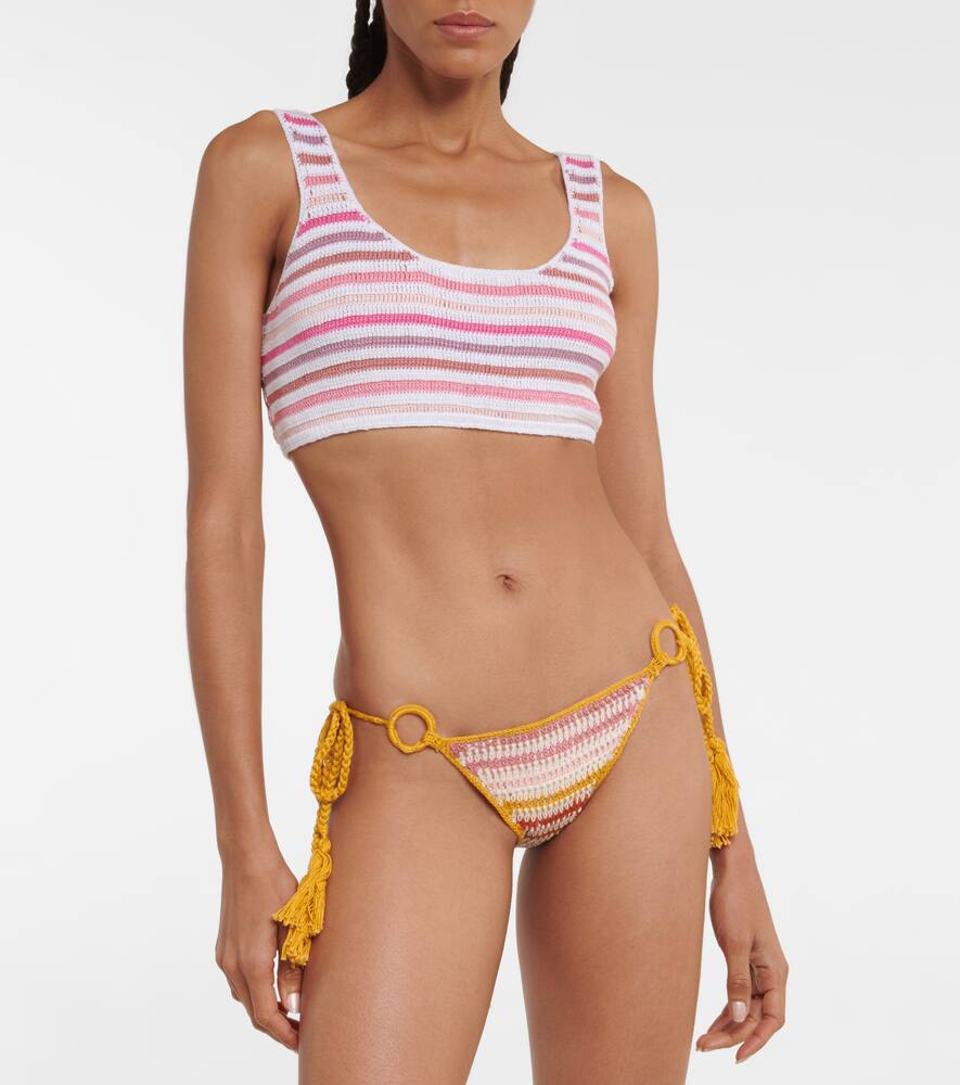 Striped crochet crop top