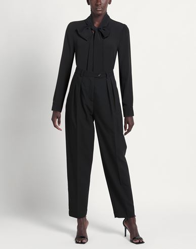 Woman Shirt Black Size 8 Acetate, Silk