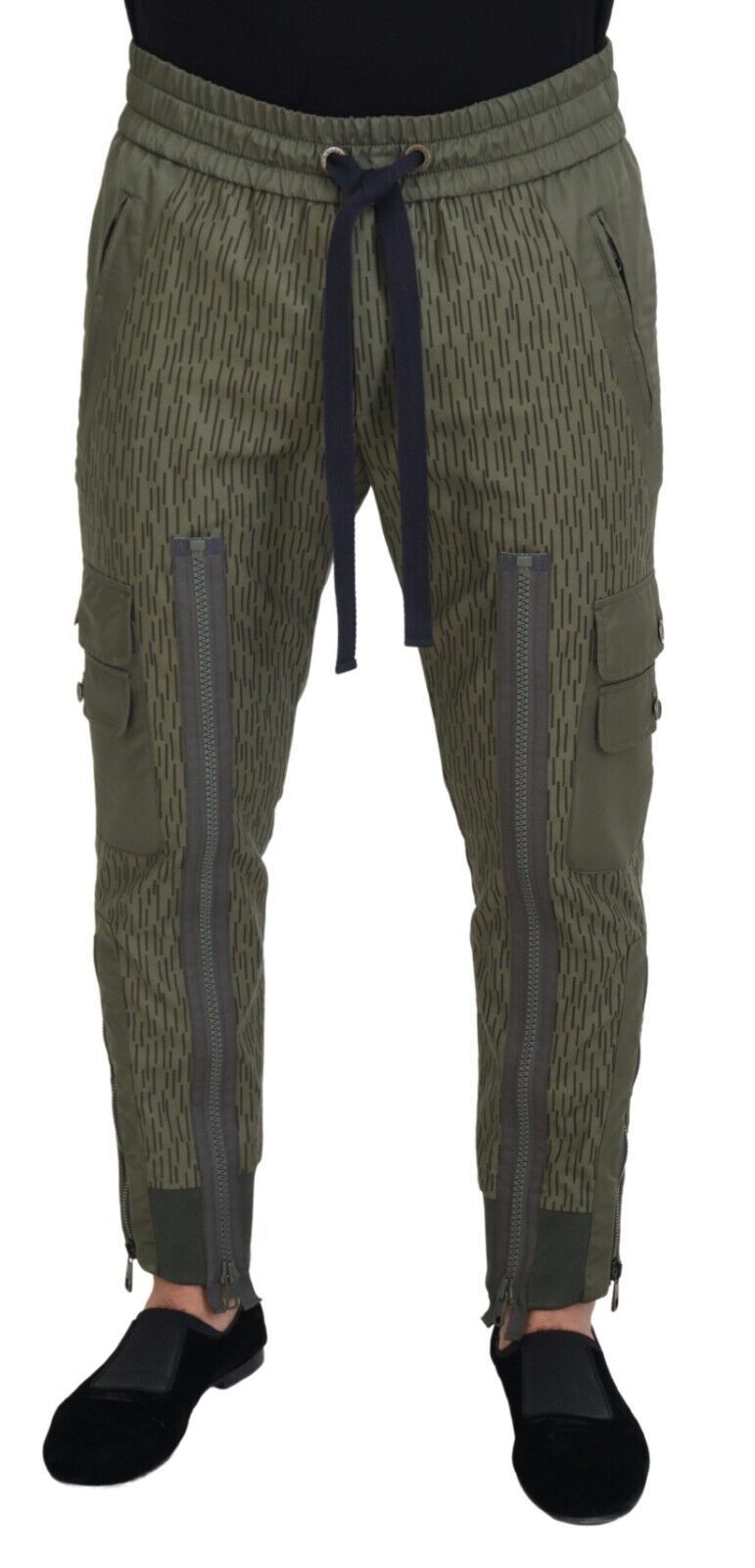 Striped Cotton-Nylon Cargo Cargo Pants — Green