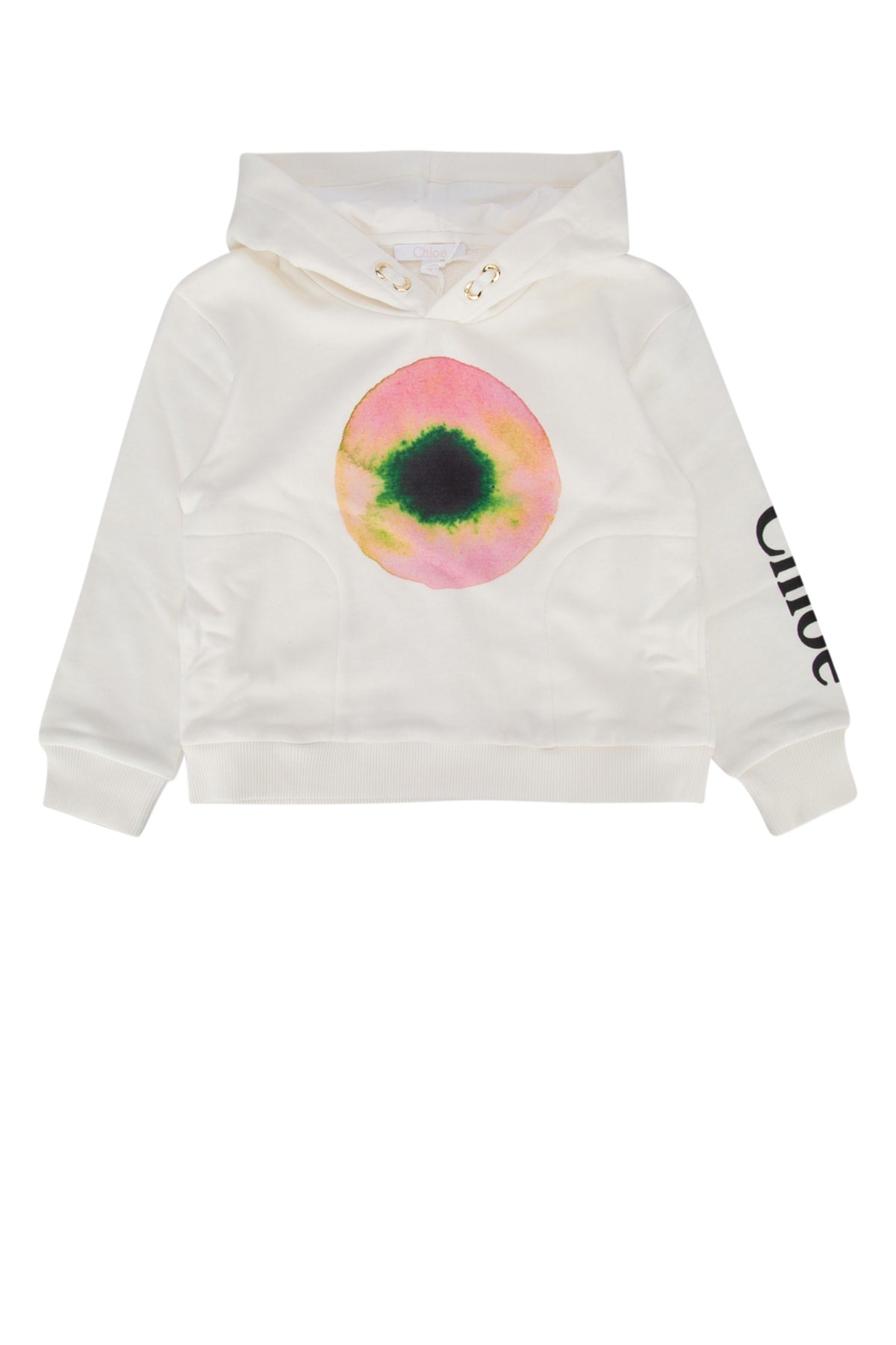 Graphic Eye Print Cotton Sweatshirt — White
