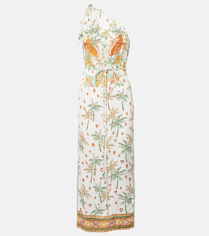 Isabelle printed one-shoulder kaftan