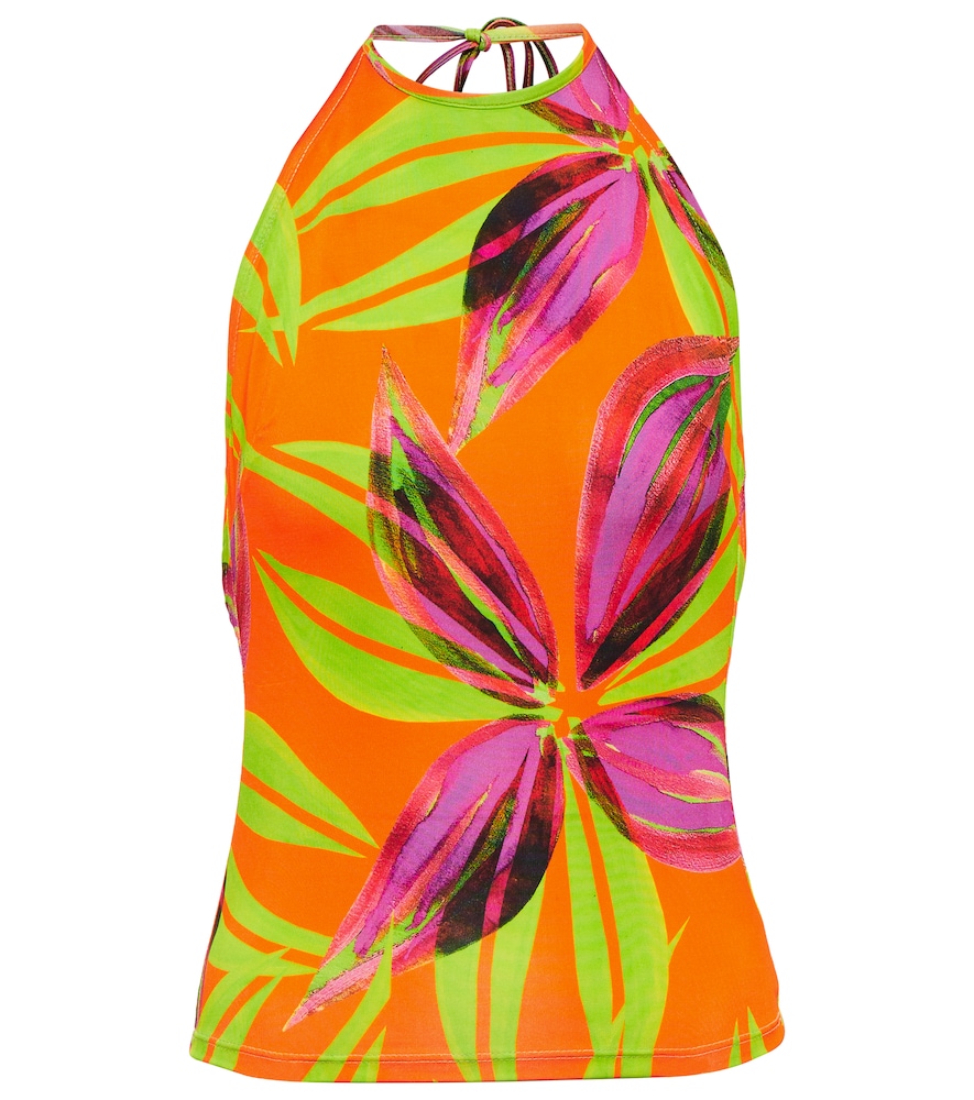 Louisa Ballou Printed halterneck top