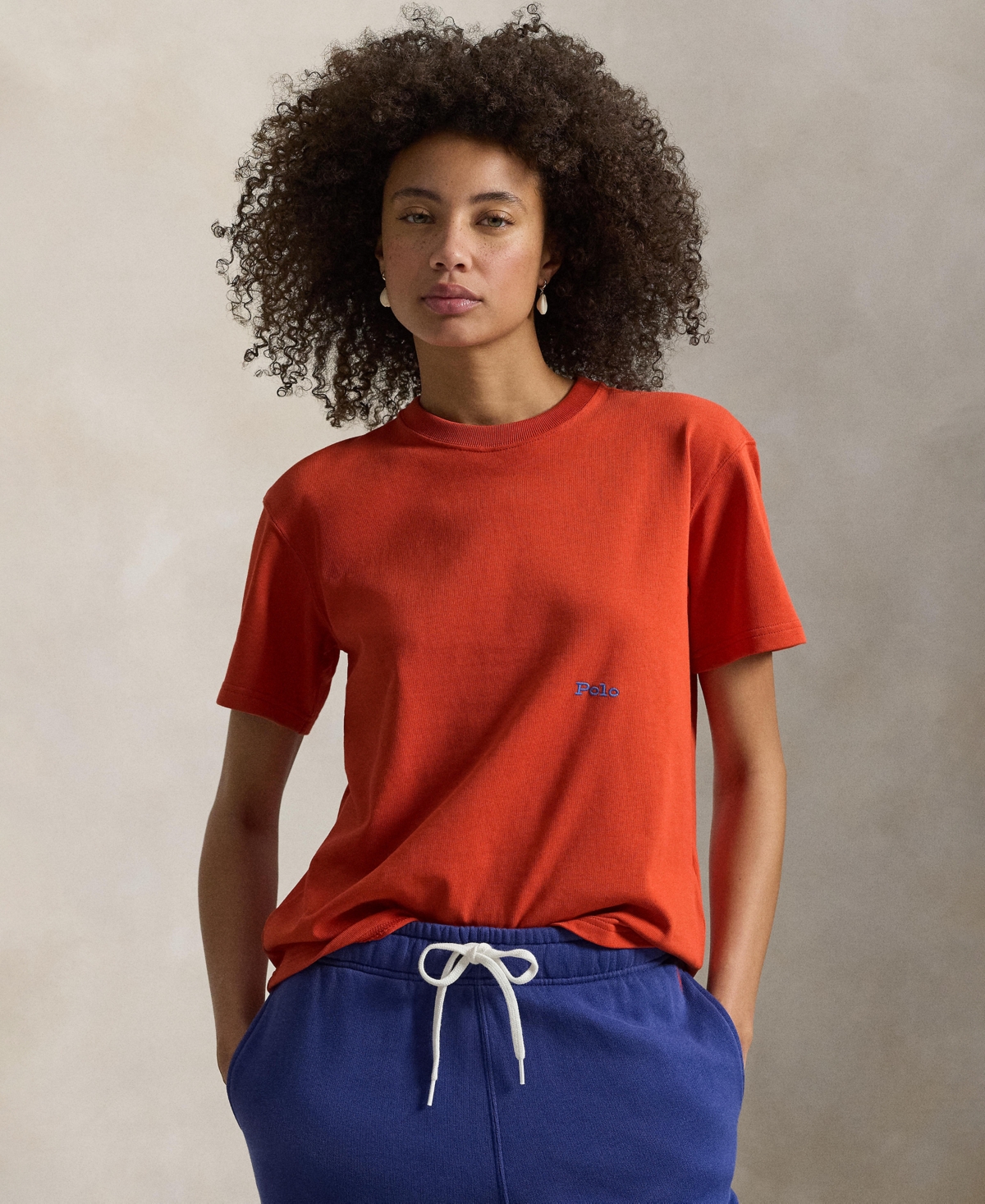 Women's Big Pony Crewneck T-Shirt - Orangey Red